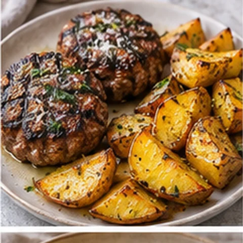 Beef Burger Patties + Parmesan + Roasted Potatoes