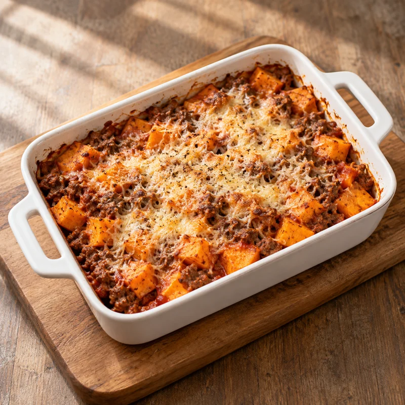 Beef Mince Bake with Sweet Potato