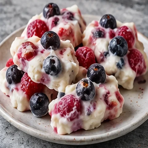 Frozen Greek Yogurt + Honey + Berries