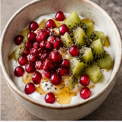 Greek Yogurt + Pomegranate + Kiwi + Maple