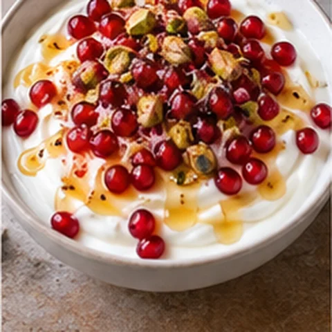 Greek Yogurt + Raw Honey + Pomegranate