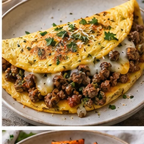 Omelette with Beef Mince & Cheese