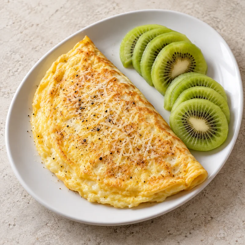 Parmesan Omelette with Kiwi