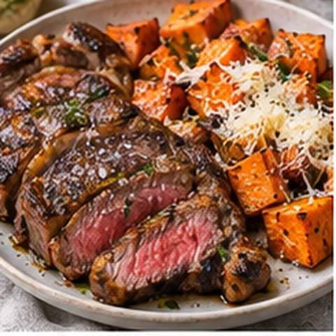 Ribeye + Roasted Sweet Potato + Parmesan