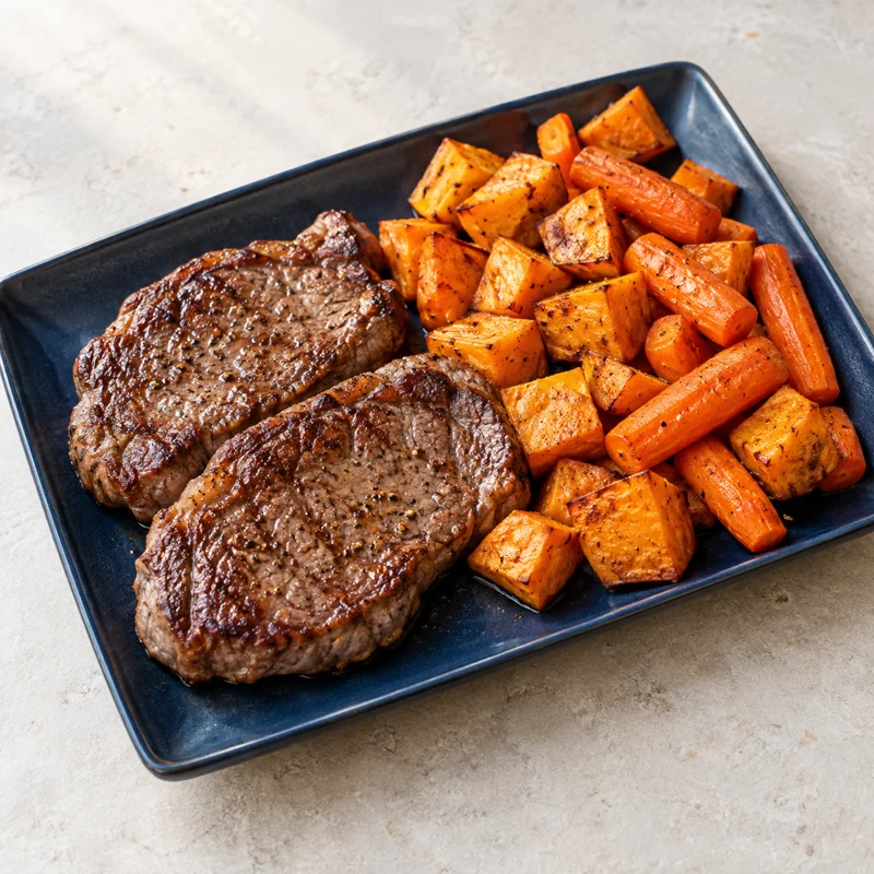 Sirloin Steak, Sweet Potato & Carrots