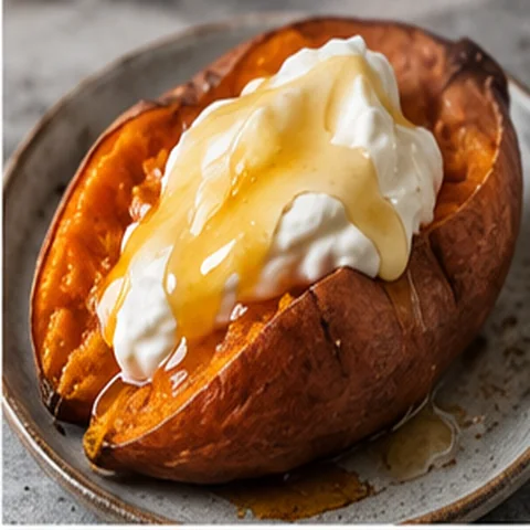 Warm Sweet Potato + Greek Yogurt + Honey